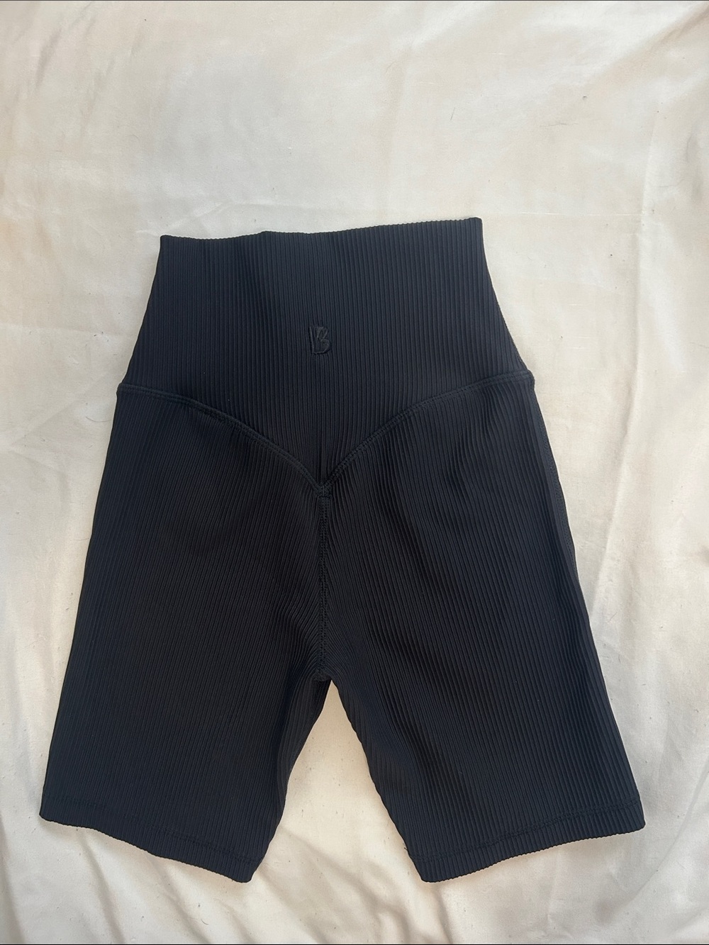 BuffBunny Black High-Rise Ribbed Bike Shorts NWOT